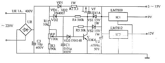 場效管直流穩(wěn)壓電路圖