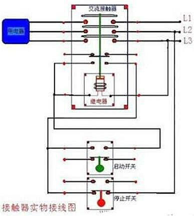 220V接觸器實(shí)物接線圖,接觸器