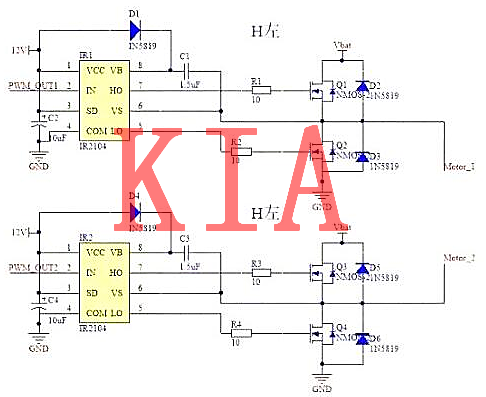 MOS管，H橋，驅(qū)動(dòng)電路圖