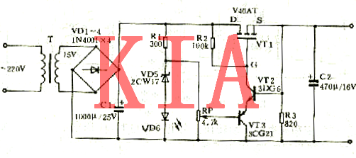 場效應(yīng)管的可調(diào)穩(wěn)壓電源介紹及原理圖-KIA MOS管