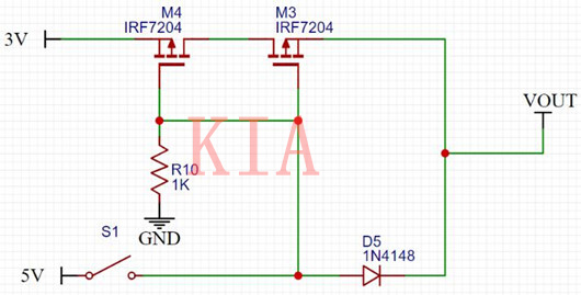 電源切換電路-PMOS串聯(lián)二極管作用分享-KIA MOS管