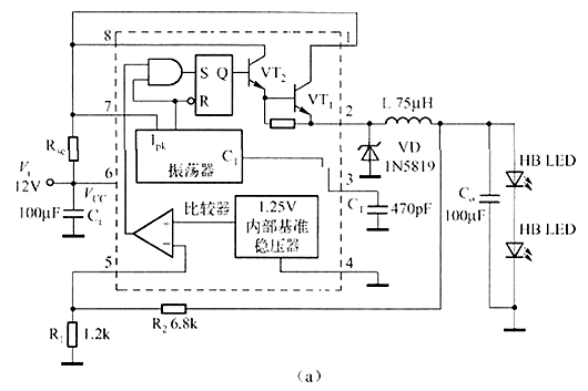 12V LED恒流源驅(qū)動(dòng)電路