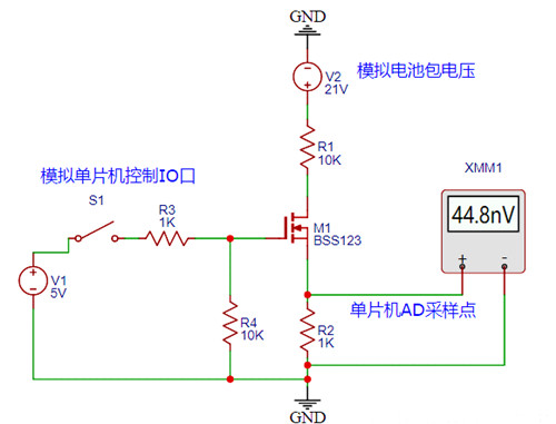 【常用電路】電池包電壓檢測電路圖-KIA MOS管