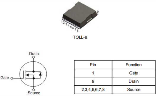 TOLL封裝特點(diǎn)、應(yīng)用 TOLL封裝NMOS首推-KIA MOS管