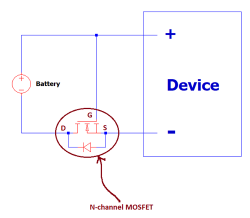 基于N溝道MOS管反向電壓保護(hù)電路-KIA MOS管