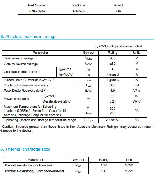 KNX4390A 900V