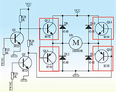 H橋驅(qū)動直流電機電路及工作效率計算-KIA MOS管