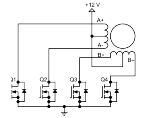 步進(jìn)電機(jī)驅(qū)動(dòng)電路,步進(jìn)電機(jī)驅(qū)動(dòng)原理圖-KIA MOS管