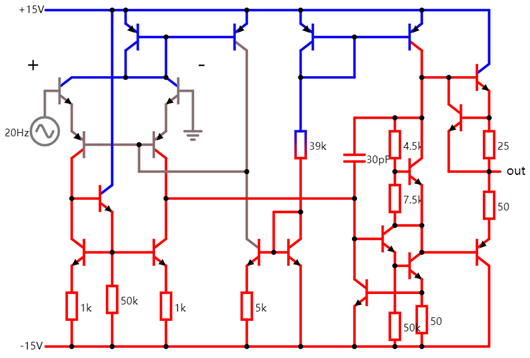 運算放大器內(nèi)部電路圖