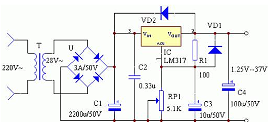 lm317可調電源電路