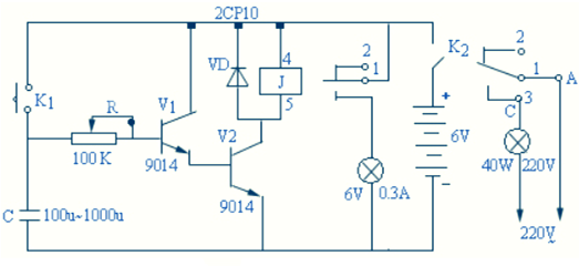 延時電路圖,延時開關(guān)