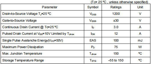 1200v3a,KND42120A場效應(yīng)管