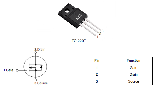 充電樁mosfet,1000v場(chǎng)效應(yīng)管,KNF45100A參數(shù)引腳圖-KIA MOS管